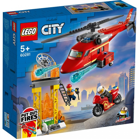 Jocuri si Jucarii - LEGO City Fire - Elicopter de pompieri 60281, 212 piese