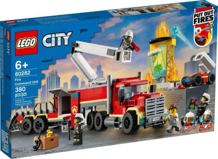 Jocuri si Jucarii - LEGO City Fire - Unitatea de comanda a pompierilor 60282, 380 piese