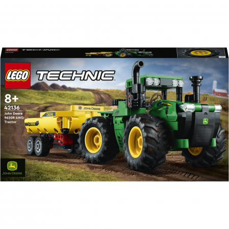Jocuri si Jucarii - LEGO® Technic - John Deere 9620R 4WD Tractor 42136, 390 piese