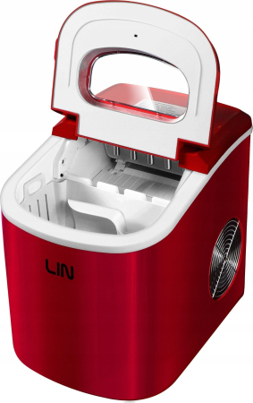 Mașină de făcut gheață LIN, 12 kg/24h, 112 W, rezervor 2.2 L, Rosu pukika.ro [1]