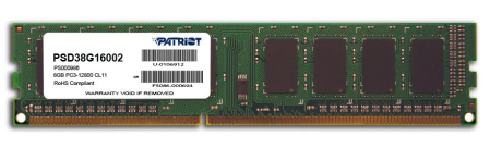 Memorii RAM - Memorie RAM Patriot Memory, 8 GB, DDR3, 1600 MHz, DIMM, 1.5 V, 11 CL, Green pukika.ro
