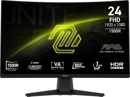 Promotii - Monitor Gaming Curbat MSI MAG 242C, 23.6" Full HD 1920 x 1080, VA, 180 Hz, Black