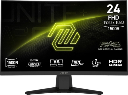 Promotii - Monitor Gaming Curbat MSI MAG 244C, 23.6" Full HD 1920 x 1080, VA, 180 Hz, Black