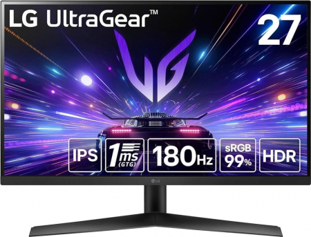 Promotii - Monitor Gaming LG 27GS60, 27" Full HD 1920 x 1080, IPS, 1 ms, 180 Hz, Black