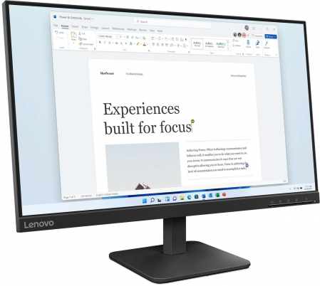 Monitor Lenovo L24-4e, 23.8" Full HD 1920 x 1080, IPS, 6 ms, 100 Hz, Black [1]