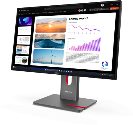 Monitor Lenovo ThinkVision,23.8" QHD 2560 x 1440, IPS, 6 ms, 120 Hz, Raven Black [1]