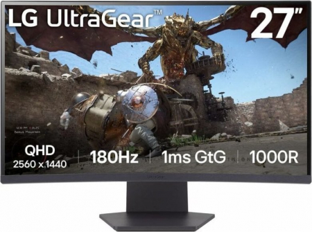 Promotii - Monitor LG 27GS60QC-B, 27" QHD 2560 x 1440, VA, 1 ms, 180 Hz, Black
