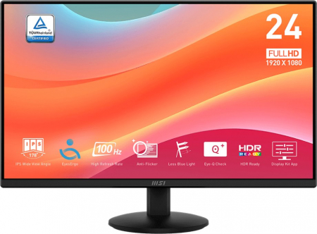 Promotii - Monitor MSI Pro MP242L, 23.8" Full HD 1920 x 1080, IPS, 4 ms, 100 Hz, Black