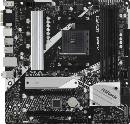 Placă de Bază ASRock A520M Pro4, Socket AM4, Chipset AMD, micro ATX, Black pukika.ro [1]
