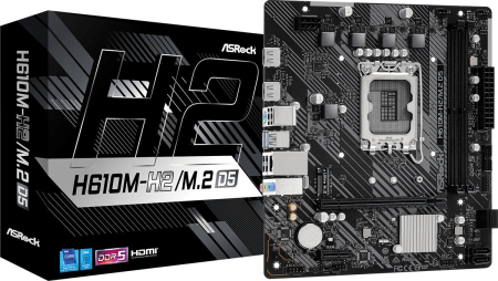 Plăci de Bază - Placă de Bază ASRock, Socket LGA 1700, Chipset Intel H610, micro ATX, Black pukika.ro