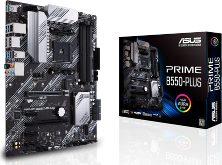Plăci de Bază - Placă de Bază ASUS PRIME B550-PLUS, Socket AM4, Chipset AMD B550, ATX, Black pukika.ro