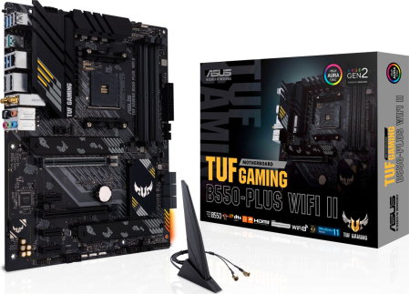 Plăci de Bază - Placă de Bază ASUS TUF GAMING B550-PLUS WIFI, Socket AM4, Chipset AMD B550, ATX, Black pukika.ro