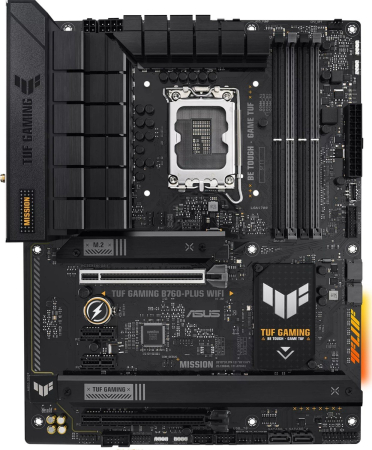 Plăci de Bază - Placă de Bază ASUS TUF GAMING B760-PLUS WIFI, Socket LGA 1700, Chipset Intel B760, ATX, Black pukika.ro