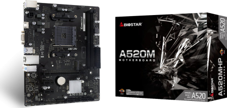 Plăci de Bază - Placă de Bază Biostar, Socket AM4, Chipset AMD A520, micro ATX, Black pukika.ro