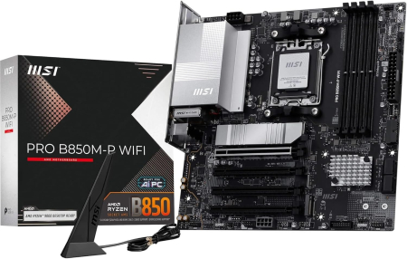 Plăci de Bază - Placă de Bază MSI PRO WIFI, Socket AM5, Chipset AMD B850, micro ATX, Black pukika.ro