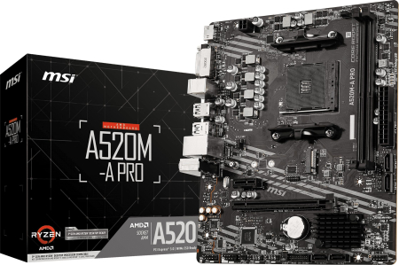 Placă de Bază MSI, Socket AM4, Chipset AMD A520M, micro ATX, Black pukika.ro [4]