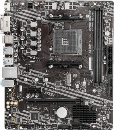 Plăci de Bază - Placă de Bază MSI, Socket AM4, Chipset AMD A520M, micro ATX, Black pukika.ro