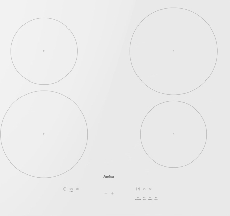 Plite - Plită cu inducție Amica PIDH6140PHTUN 3.0, 7350 W, Touch, 4 zone, sticla ceramica, Alb pukika.ro