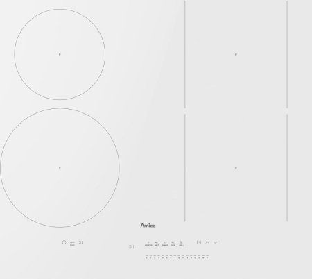 Plite - Plită cu Inducție Amica PIDH6141PHTSUN 3.0, 7350 W, Touch, 4 zone, Alb pukika.ro