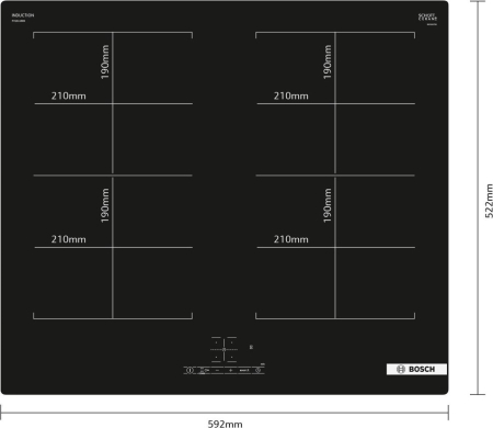 Plită cu Inducție Bosch Serie 4, 59 cm, 7400 W, 4 zone, Touch, Negru pukika.ro [3]