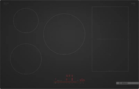 Plite - Plită cu Inducție Bosch Serie 6, 80 cm, 7400 W, 5 zone, Touch, Negru  pukika.ro