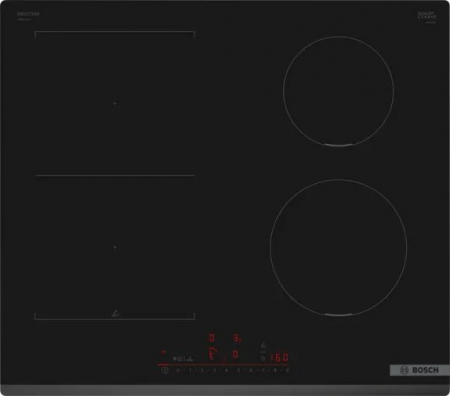 Plite - Plită cu Inducție Bosch Serie 6 PVS631HC1E, 592 mm,4 Zone FlexInduction, TouchSlider, PowerBoost, PerfectFry, Home Connect, Negru pukika.ro