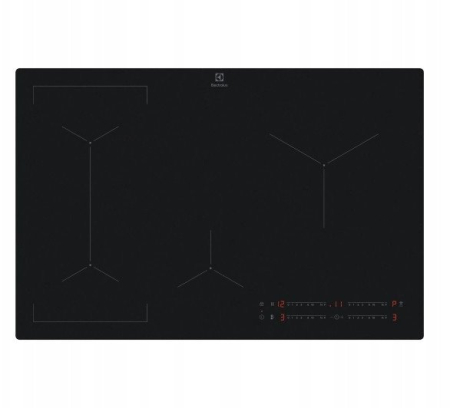 Plite - Plită cu Inducție Electrolux EIV83443CT, 78 cm, 4 Zone FlexiBridge, Funcție PowerBoost, Hob2Hood, Control Touch, Negru pukika.ro