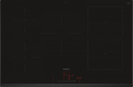 Plite - Plită cu Inducție Siemens ED851HWB1E, 80 cm, 5 Zone FlexInduction, PowerBoost, TouchSlider, Funcție ReStart, Negru pukika.ro