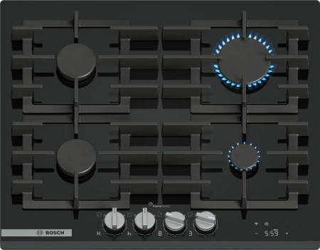 Aparate Cafea - Plită pe Gaz Bosch, 59 cm, 4 zone, sticlă ceramică, Negru pukika.ro