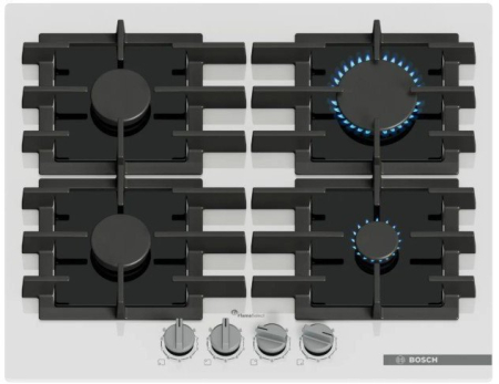 Plite - Plită pe Gaz Bosch Serie 6 PPP6A2I40, 59 cm, 4 Arzătoare, FlameSelect, Grătare Fontă, Inox pukika.ro