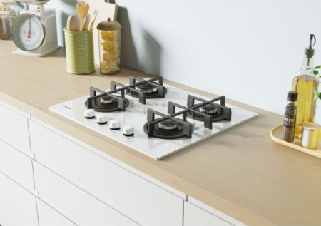 Plită pe Gaz Candy CVG6WW, 60 cm, 4 Arzătoare, Sticlă Albă pukika.ro [2]