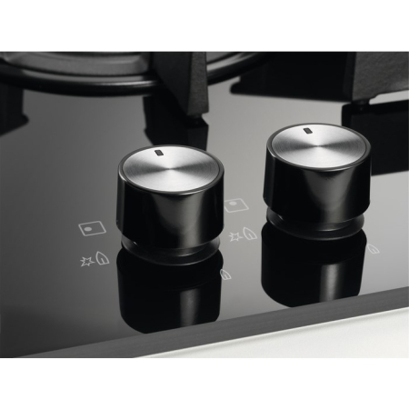 Plită pe Gaz Electrolux KGG6426K, 60 cm, 4 Arzătoare, Aprindere Electrică, Siguranță Gaz, Grătare Fontă, Negru pukika.ro [7]