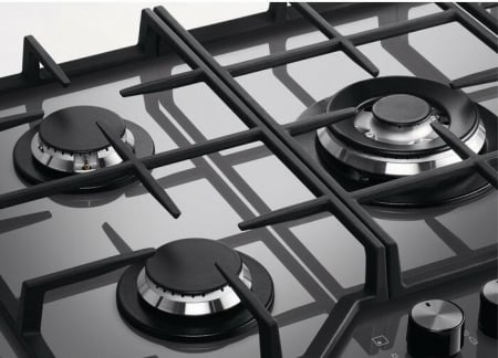 Plită pe Gaz Electrolux KGG64362S, 74 cm, 4 Arzătoare, Grătare Fontă, Inox pukika.ro [3]