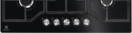 Plită pe Gaz Electrolux KGG75362K, 75 cm, 5 Arzătoare, Grătare Fontă, Aprindere Integrată, Negru pukika.ro [3]