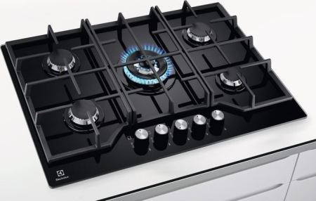 Plită pe Gaz Electrolux KGG75362K, 75 cm, 5 Arzătoare, Grătare Fontă, Aprindere Integrată, Negru pukika.ro [5]