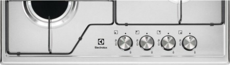 Plită pe Gaz Electrolux KGS6424BX, 60 cm, 4 Arzătoare, Aprindere Electrică, Oțel Inoxidabil, Grătare Emailate, Gri pukika.ro [1]