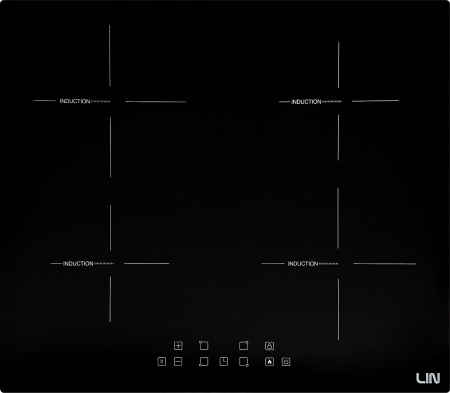 Plite - Plită pe gaz LIN LI-B47400, 7400 W, 4 arzătoare, sticla ceramica, Negru pukika.ro