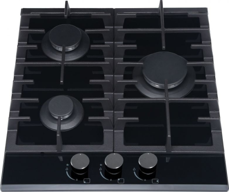 Plite - Plită pe Gaz MPM MPM-45-GMH-16, 45 cm, 3 Arzătoare, Siguranță Gaz, Sticlă Neagră pukika.ro