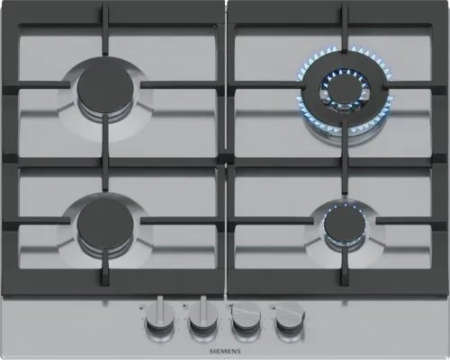 Plite - Plită pe Gaz Siemens EC6A5HI90, 58 cm, 4 Arzătoare, FlameSelect, Wok, Grătare Fontă, Inox pukika.ro