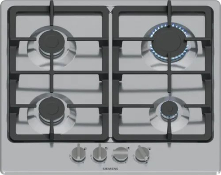 Plite - Plită pe Gaz Siemens EG6B5PK90, 58 cm, 4 Arzătoare, FlameSelect, Grătare Fontă, Siguranță Gaz, Inox pukika.ro