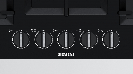 Plită pe Gaz Siemens EP7A6QB90, 75 cm, 5 Arzătoare, FlameSelect, Grătare Fontă, WOK, Sticlă Neagră pukika.ro [2]
