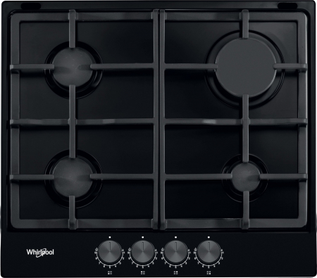 Plită pe Gaz Whirlpool TGML 660 NB, 58 cm, 4 Arzătoare, Grătare Fontă, Aprindere Electrică, Siguranță Gaz, Sticlă Neagră pukika.ro [6]