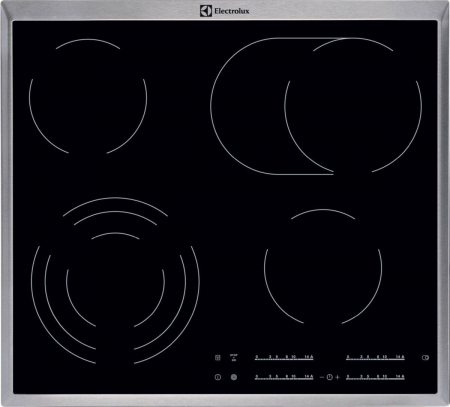 Plite - Plită Vitroceramică Electrolux EHF46547XK, 576 mm, 4 Zone, Touch Control, Funcție Stop+Go, Ramă Inox, Negru
 pukika.ro