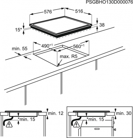 Plită Vitroceramică Electrolux EHF46547XK, 576 mm, 4 Zone, Touch Control, Funcție Stop+Go, Ramă Inox, Negru
 pukika.ro [4]