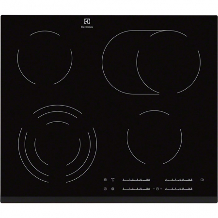 Plite - Plită Vitroceramică Electrolux EHF6547FXK, 59 cm, 4 Zone, TouchControl, Funcție Stop&Go, Sticlă Neagră pukika.ro
