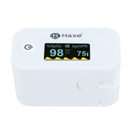 Pulsoximetru - Pulsoximetru pentru deget Haxe, cu display, interval de oxigen 35 - 100 %, Alb pukika.ro