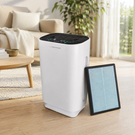 Purificator de Aer cu Ionizator Esperanza, Filtru HEPA, 50 mp, Alb pukika.ro [8]