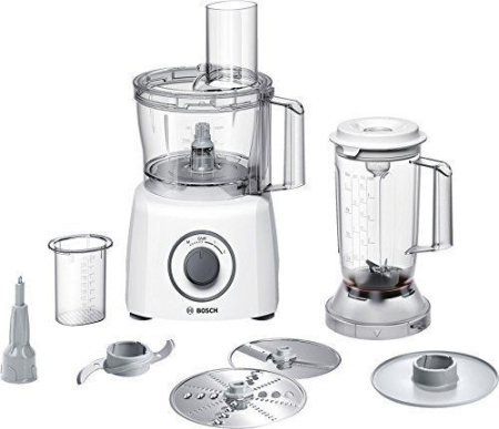 Roboți de Bucătărie - Robot de Bucătărie Bosch MultiTalent 3 MCM3200W, 800 W, Bol 2.3 L, Blender 1 L, 2 Viteze + Pulse, Accesorii Multifuncționale, Alb pukika.ro