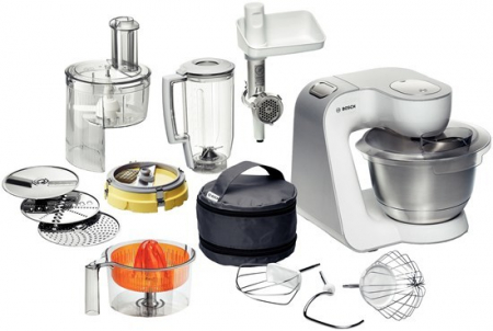 Roboți de Bucătărie - Robot de Bucătărie Bosch MUM54251, 900W, Bol 3.9L, 7 Viteze, Frământare, Mixare, Storcător, Măcinare, Alb pukika.ro
