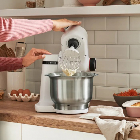 Robot de Bucătărie Bosch Serie 2 MUMS2EW40, 700 W, Bol 3.8 L, 4 Viteze, Blender, Frământare, Storcător, Mixare, Alb pukika.ro [4]